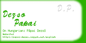 dezso papai business card