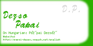 dezso papai business card